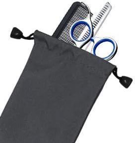 Hair Cutting Scissors Shears Set, ekuci Professional Home Haircutting Scissors Thinning Shears Kit with Free Comb and Storage Bag for Men Women Home Salon Barber Cut Kit (Silver)