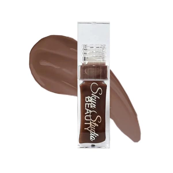 Juicy Lux Hydrating Lip Oil, Deeply Nourishing Lip Oil with Hyaluronic Acid, Coconut Oil, Argan Oil, Shea Butter and Vitamin E, Non-Sticky Plumping, SPF Protection (Coco Espresso)