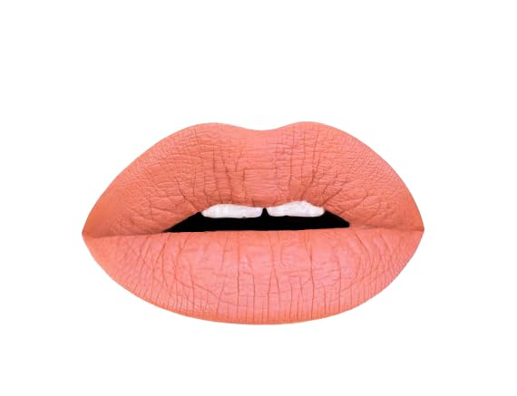 Aromi Peach Matte Liquid Lipstick | Peachy Nude Lip Color, Pink Caramel, Vegan, Cruelty-free, Long-Lasting, Kiss Proof, Handmade (Fuzzy Peach)