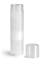 144 Natural Plastic Empty Lip Balm Tubes with Natural Friction Fit Caps by SKS Bottle & Packaging, 0.15 oz tubes - Bulk Lip Balm Containers for DIY Lip Care, Lip Balm Making, and Lip Balm Crafting
