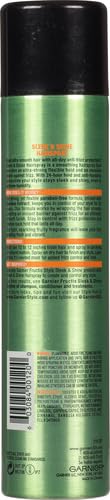 Garnier Fructis Style Sleek and Shine Anti-Humidity Hairspray, Ultra Strong Hold, Frizz Protection 8.25 Oz, 1 Count (Packaging May Vary)