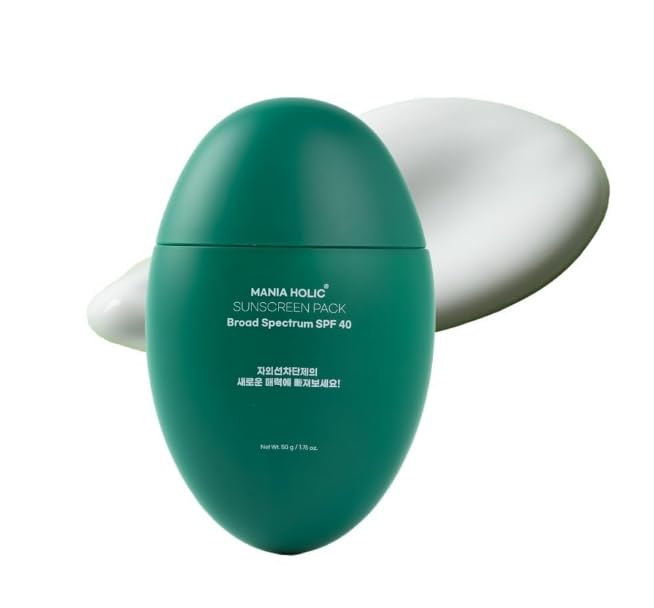 MANIA HOLIC Korean Sunscreen for Face SPF 40, No White Cast, Lightweight & Matte Finish, Makeup Primer, Non-Greasy Formula, Broad Spectrum UV Protection, Pore-Friendly, Korean Skincare,1.76 fl oz