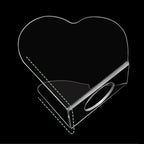 2 Pcs Clear Acrylic Nail Art Palettes Heart Shaped Nail Painting Plate Makeup Hand Palette Professional Cosmetic Mixing Palette for Beauty Salon
