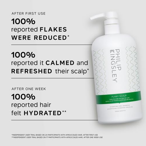 PHILIP KINGSLEY | Flaky Scalp Curl Shampoo | Anti‑Dandruff Shampoo for Curly, Coily & Wavy Hair | Calms & Clears Flakes Without Stripping Color | 33.8 oz