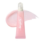 Lip Care Color Oil #Pink Soda 0.34 Fl Oz, Vegan Tinted Lip Oil with Jelly Massager for Dry Lips, Hydrating & Cooling Lip Treatment, Long-Lasting Glow & Volume, Korean Lip Oil, BeginS