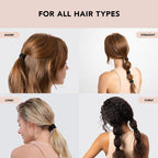 Kitsch Black Hair Ties No Damage - Strong, Stretchy Hair Bands | Soft Nylon Ponytail Holders, Snag-Free Rubber Bands, Perfect for Updos & Braids | Ideal Gifts for Women - Black, 6pcs