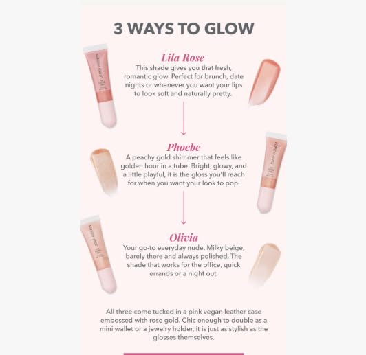 JENNY PATINKIN Luxury Go Gloss Girl Lip Gloss Set for Women | Hydrating Lipgloss for Girls | High-Shine, Non-Sticky | Nourishing, Long-Lasting Gloss for Radiant Lips, Kissable – 24 ml