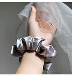 OLESILK 100% Mulberry Silk-Scrunchies for Hair Sleep, Women Grils Silk Hair Ties for Frizz & Breakage Curly Hair, No Damage, Elastics Ponytail Holder, 3 Pack