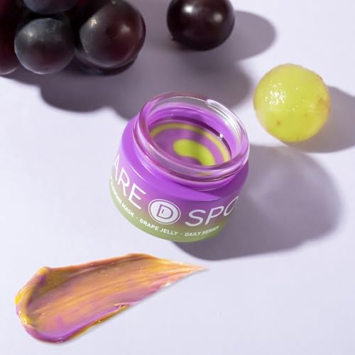 Lip Mask, Hydrating Overnight Lip Sleeping Mask, Lip Moisturizer for Dry Cracked Lips Care, Dual-Color Korean Lips Balm for Nourishing and Softening Lips, Minimizes Fine Lines - Grape