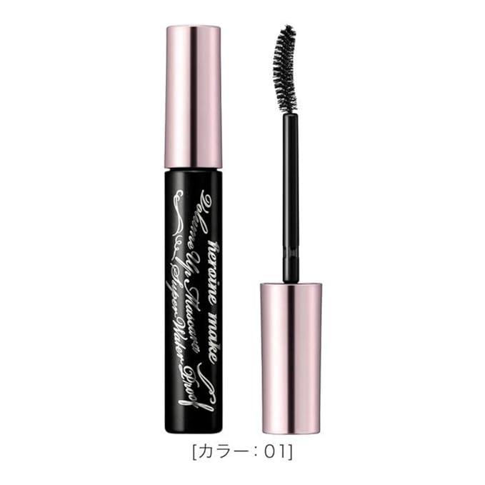 HEROINE MAKE by KISSME Volumizing Mascara Waterproof & Curvy Brush for Eye Makeup | Waterproof Mascara Volume & Length by Defining Fiber for Long-lasting Natural Eyelash Look, from Japan, Black, 1 EA