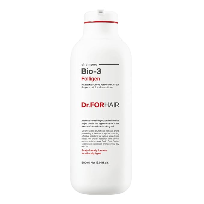 Dr.FORHAIR Folligen Bio-3 Shampoo | Korean Hair Care | Clarifying, Volumizing & Root Boost | For Hair Thickening & Fuller Looking, 16.91 fl oz