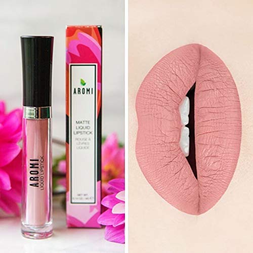 Aromi Sand Nude Matte Liquid Lipstick | Light, Peachy Tan Lip Color, Long Lasting, Transfer Proof, Handmade, Vegan, Cruelty-free, (Sand Nude)