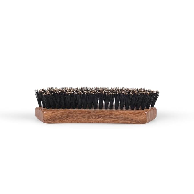 TAN MUJIANG Beard Brush with Boar Bristles - Dual Zone | Teak Wood Base | Hard & Soft Bristles for Grooming & Sensitive Skin