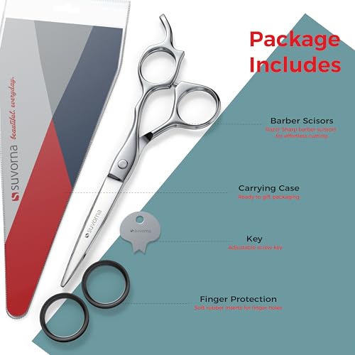 Suvorna 6.5″ Professional Hair Cutting Scissors – Stainless Steel Barber Shears for Hair Cutting & Trimming - Hair Cutting Shears for Professionals & Homeuse - Hair Shears for Women & Men
