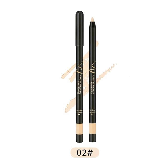 KISSIO Concealer Pencil,Under Eye Concealer,Cover Acne and Freckles,Brightener,Waterproof,Long-lasting,Cream,Makeup Pencil with Sharpener,02 NATURAL