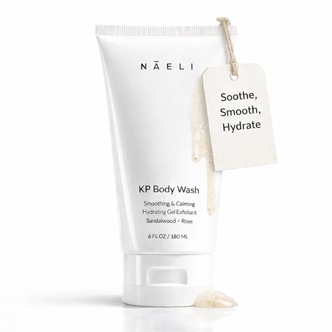 NAELI Exfoliating Body Wash with Salicylic & Glycolic Acid - Natural Keratosis Pilaris Treatment, KP Bump Eraser, Back & Butt Acne Gel - Smooths & Hydrates, 6 oz