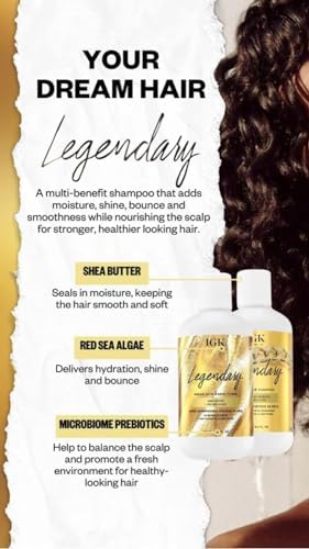 IGK LEGENDARY Dream Hair Shampoo and Conditioner Set | Healthy + Hydrated + Shine | Vegan + Cruelty Free | 8 Oz