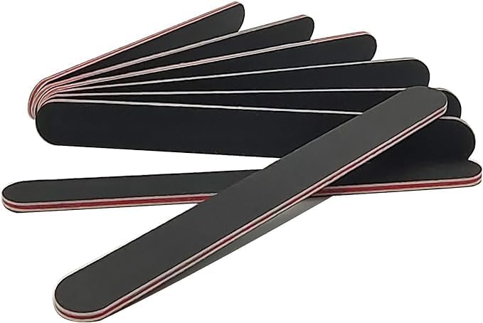 21 Pcs Nail File 100/180 Grit Nail Files,Black Double Sided Emery Boards