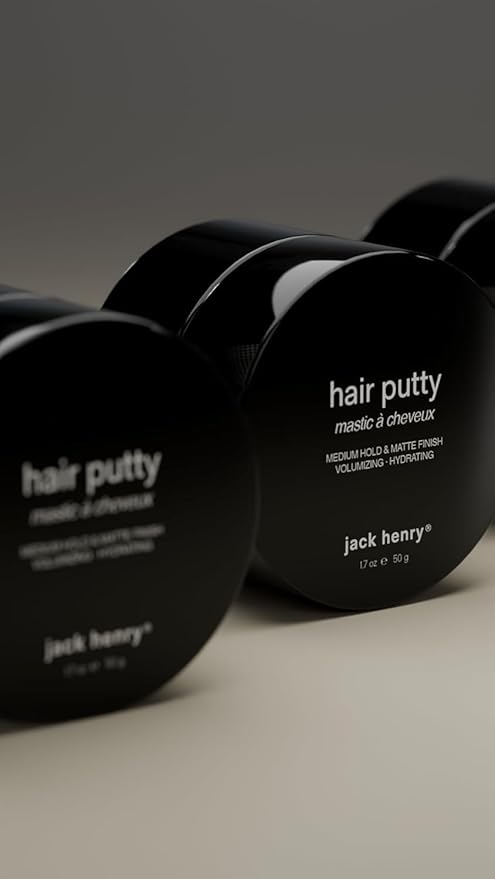 Jack Henry Hair Putty – Natural Matte Finish Styling Paste for Men – Medium Hold, Lightweight, Non-Greasy – With Mango Butter & Broccoli Seed Oil for Nourishment – 1.7 oz