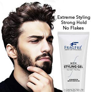 Men's Firm Hold Hair Gel for Aggressive Styles - Paraben-Free Hypoallergenic Formula for Sensitive Skin, No Irritations - 8 oz