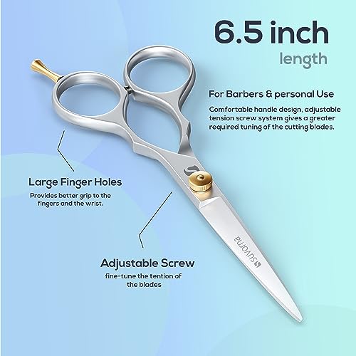Suvorna hair scissors professional - hair cutting scissors to cut hair - barber shears for hair cutting- 6.5" Stainless Steel hair shears for women, men - hair cutting shears for barber and salon