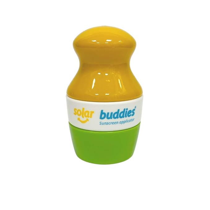 Solar Buddies Sunscreen Applicator - Single Green - Refillable Roll on Sponge Sunscreen, Suncream & Lotion Applicator For Kids, Adults & Families - Holds 3.4fl oz, Perfect Size for Travel