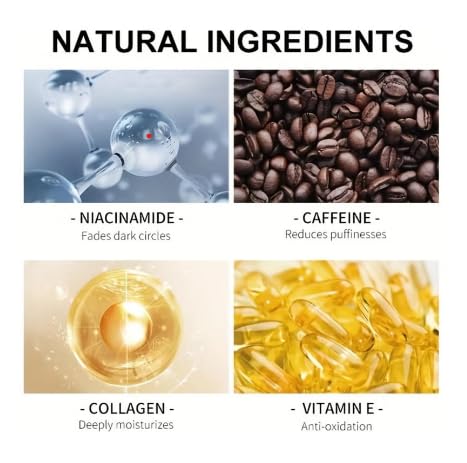 Caffeine Eye Cream for Puffiness and Bags Under Eyes Daily Anti-Wrinkle Cream Collagen Peptide Eye Cream Day and Night Reduce The Look Of Aging Line Smoothing Skin Care 1.7 FL OZ,1 Pack