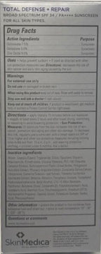 SkinMedica Total Defense + Repair SPF 34 Sunscreen for Face. This Lightweight, Facial Sunscreen is Ideal for Oily and/or Combination Skin, 2.3 Oz