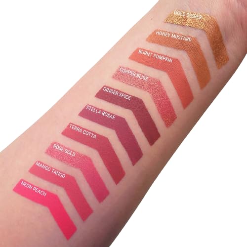 Aromi Mango Matte Liquid Lipstick | Coral Peach Lip Color for Women, Long-Lasting, Vegan, Red Orange Shade (Mango Tango)