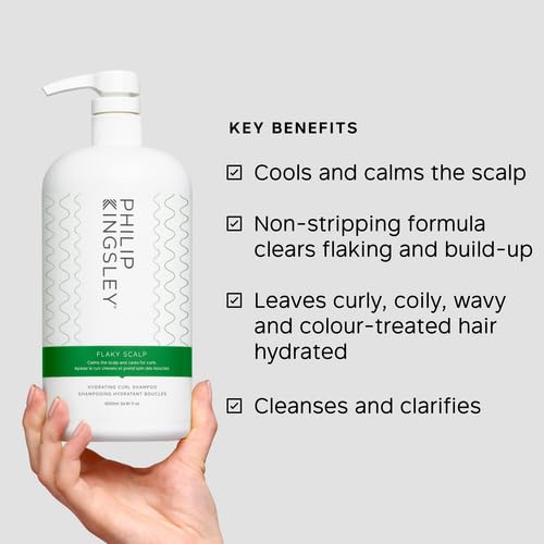 PHILIP KINGSLEY | Flaky Scalp Curl Shampoo | Anti‑Dandruff Shampoo for Curly, Coily & Wavy Hair | Calms & Clears Flakes Without Stripping Color | 33.8 oz