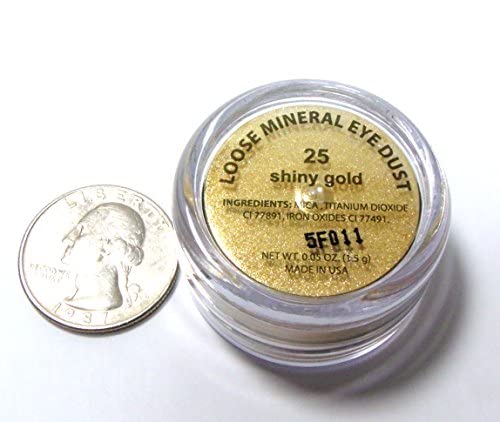 Metallic Shiny Yellow Gold Loose Eyeshadow Powder Pigment, Single Glitter Mineral Dust Jar Pot; Talc, Paraben & Cruelty Free, No Animal Testing
