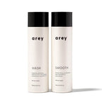Arey Shower Duo | Daily Wash Shampoo and Smooth Conditioner Set | Delay + Reduce the Signs of Aging Grey Hair | Retain Moisture, Promote Smoothness | Vegan, Gluten-Free & Cruelty Free (2 Pack)