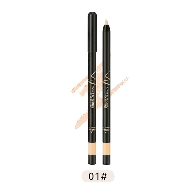KISSIO Concealer Pencil,Under Eye Concealer,Cover Acne and Freckles,Brightener,Waterproof,Long-lasting,Cream,Makeup Pencil with Sharpener,01 PORCELAIN