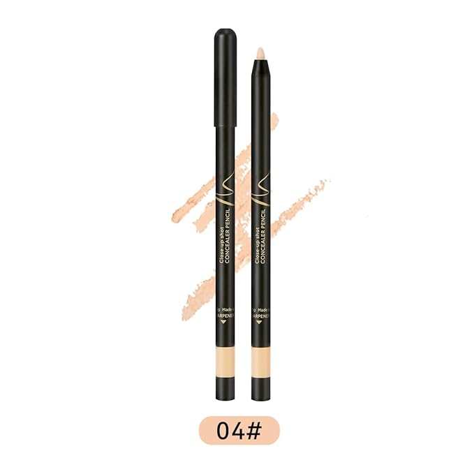 KISSIO Concealer Pencil,Under Eye Concealer,Cover Acne and Freckles,Brightener,Waterproof,Long-lasting,Cream,Makeup Pencil with Sharpener,04#MILKTEA