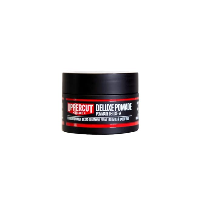 UPPERCUT DELUXE Deluxe Pomade, 0.9 oz / 30g - Strong Hold, High Shine Hair Pomade – Water-Based, Easy Washout – Classic Barber Styling for Slick Backs, Side Parts & Pompadours