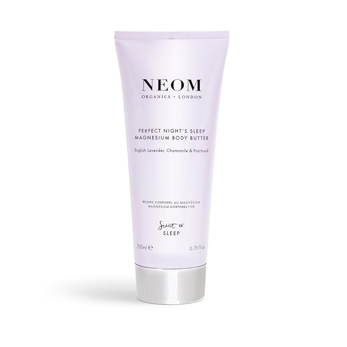 Neom - Perfect Night's Sleep Magnesium Body Butter | 6.76 Fl Oz (200ml) | Lavender, Chamomile, & Patchouli | Lotion for Sleep with Essential Oils | 100% Natural Fragrances | Nourish & Soften
