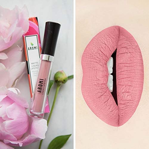 Aromi Matte Liquid Lipstick | Light, Pale Pink Lip Color, Long-Lasting, Smudge Proof, Vegan, Cruelty-free, Parabn and Phthalate Free (Blush Nude)