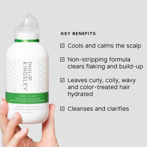 PHILIP KINGSLEY | Flaky Scalp Curl Shampoo | Anti‑Dandruff Shampoo for Curly, Coily & Wavy Hair | Calms & Clears Flakes Without Stripping Color | 8.45 oz