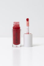 Tinted Lip Oil with Tallow & Lanolin – Hydrating Balm-Gloss Hybrid with Cherry Seed Oil & Castor Oil – Natural Mineral Pigments, Nourishing Moisture, Non-Sticky Shine (5 Shades) (Cherry)