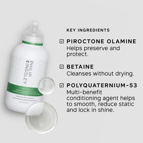 PHILIP KINGSLEY | Flaky Scalp Curl Shampoo | Anti‑Dandruff Shampoo for Curly, Coily & Wavy Hair | Calms & Clears Flakes Without Stripping Color | 8.45 oz