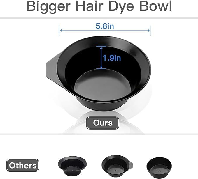 20 Pcs Hair Dye Brush and Bowl Set, Hair Dye Coloring Kit, Hair Coloring Bleaching, Hair Dye Tools for DIY Salon. Hair Tinting Bowl/Dye Brush/Ear Cover/Gloves/Tint Comb