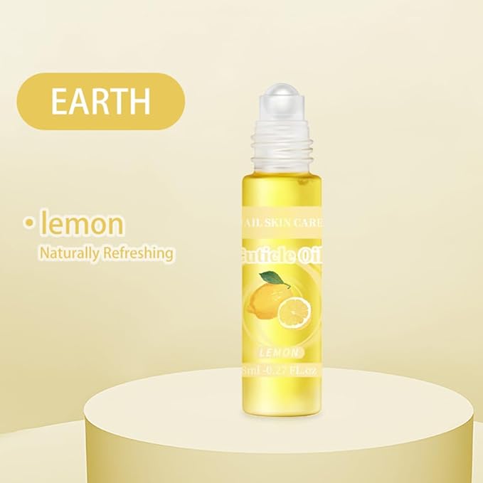 2pcs Cuticle Oil Roller Nourishing Cuticle Oil for Nails Hydrating and Cuticles Moisturizing Nail Care Products(Lemon & Rose)