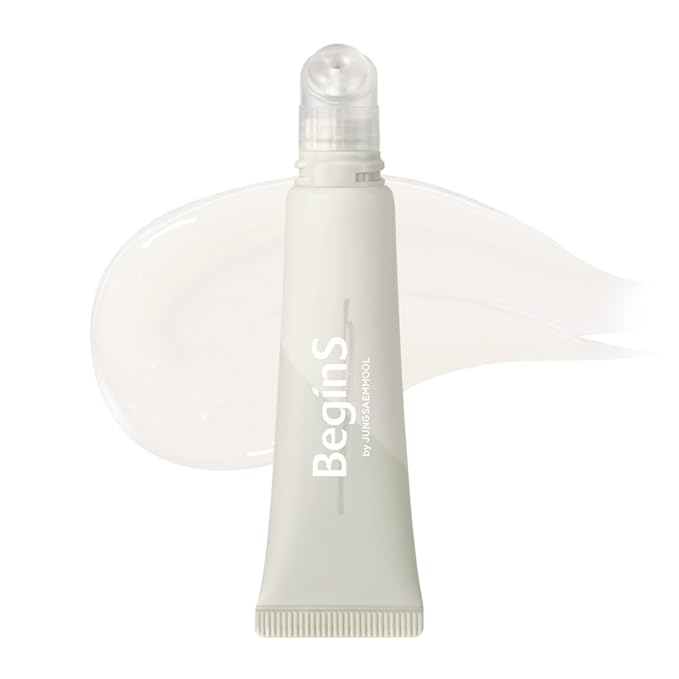 Lip Care Oil Clear 0.34 Fl Oz, Vegan Moisturizing Lip Oil with Jelly Massager for Dry Lips, 24H Hydration, Cooling & Exfoliating Lip Treatment, Korean Lip Mask Oil, BeginS