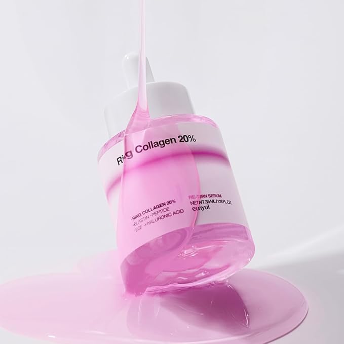 EUNYUL Ring Collagen 20% Face Serum with Peptides & Hyaluronic Acid, Hydrating and Firming Facial Serum, 35ml