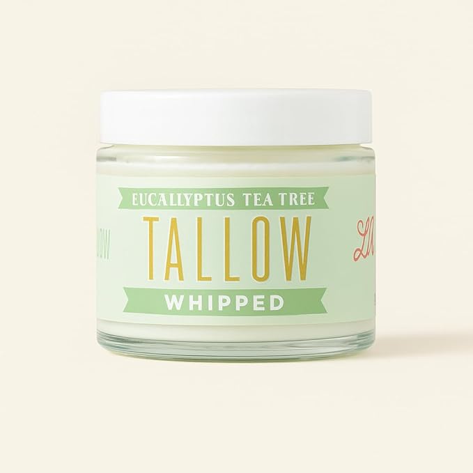 Whipped Tallow 9oz - All Natural Face Cream + Whole Body Moisturizer for Dry Skin - Made With Eucalyptus Oil - No Preservatives, Parabens or Seed Oils - USA Made (Eucalyptus Tea Tree)