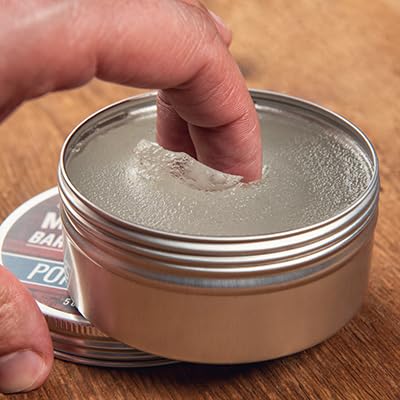 Rocky Mountain Barber Company Pomade for Men - 5 oz Tub Classic Styling Product with Strong Firm Hold for Side Part, Pompadour & Slick Back Looks – High Shine & Easy to Wash Out – Water Based