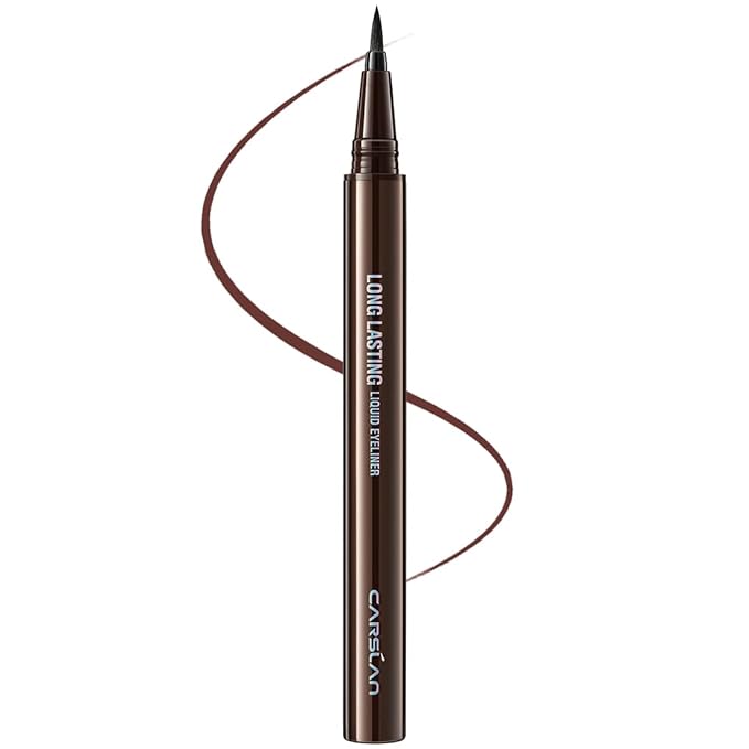 CARSLAN Liquid Eyeliner, Brown Eyeliner Liquid Liner, 12H Longlasting Eyeliners, Waterproof & Smudgeproof High Pigmented Eyeliners for Eye Makeup, Brown