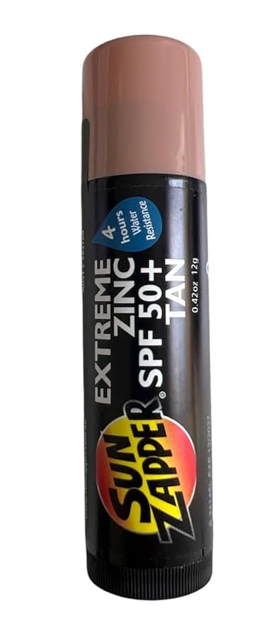 Sun Zapper Zinc Stick SPF 50 + Zinc Oxide Mineral Sunblock Stick for Face (Medium Skin Tone)