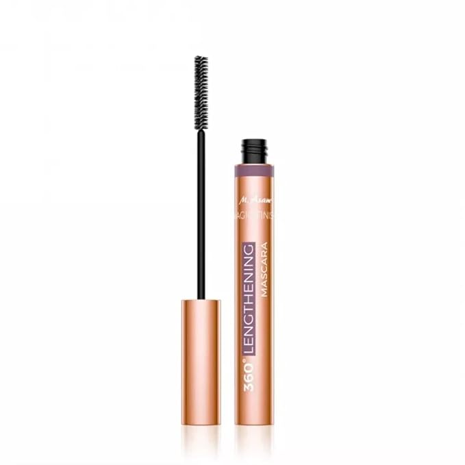 M. Asam MAGIC FINISH 360° Lengthening Mascara Deep Black - Mascara with extra narrow brush, captures even the finest hairs, eye make-up with lengthening effect, definition & curl, 0.23 Fl Oz