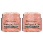 Himalayan Salt Scrub, Face, Foot, and Body Exfoliator with Collagen and Stem Cells Exfoliating Scrub for Toning, Cellulite, and Skin Care by M3 Naturals (Pack of 2)